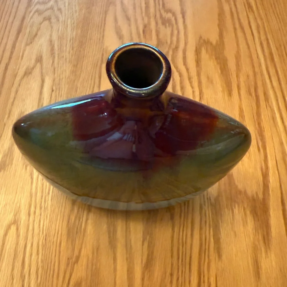 Turquoise and Brown Ceramic Vase